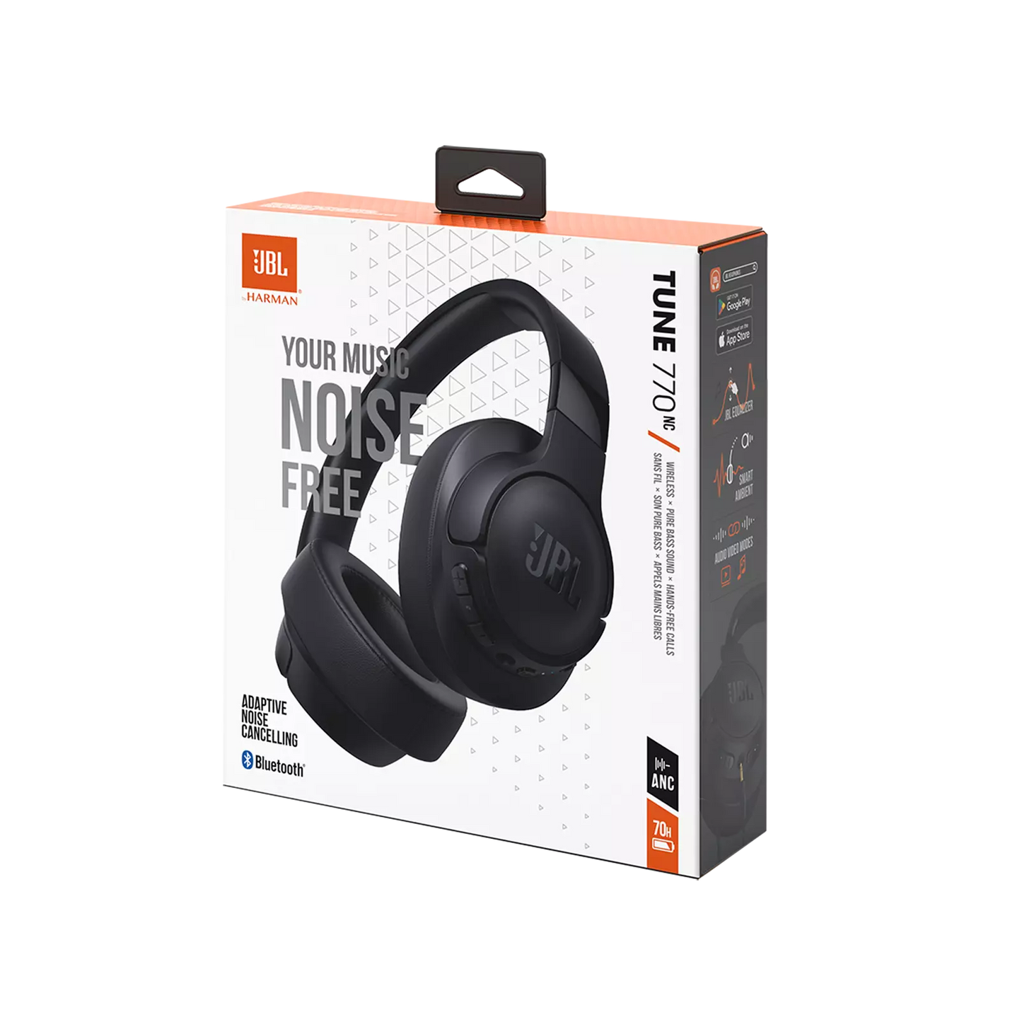 JBL Tune 770NC Wireless Over-Ear NC Headphones (Black) - Headphone