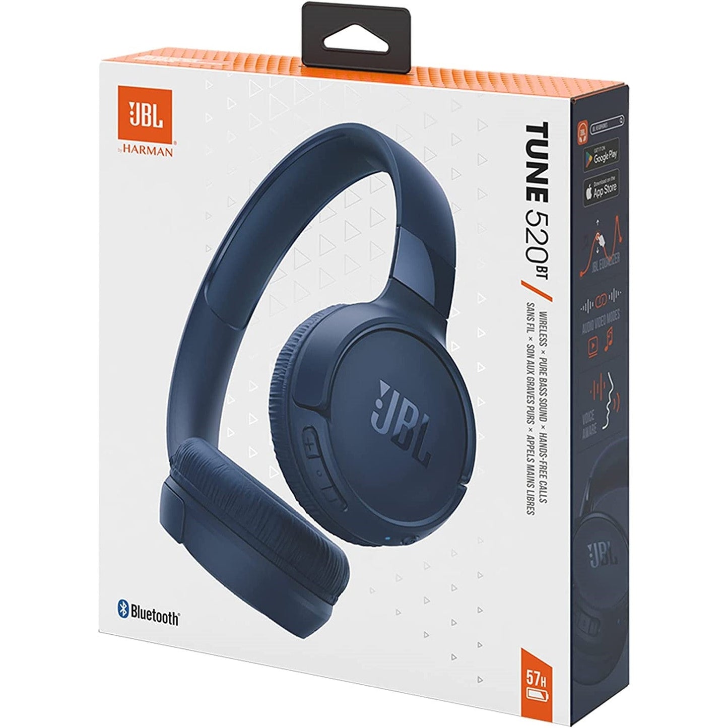 JBL Tune 520BT Wireless On-Ear Headphones – Blue - Headphone