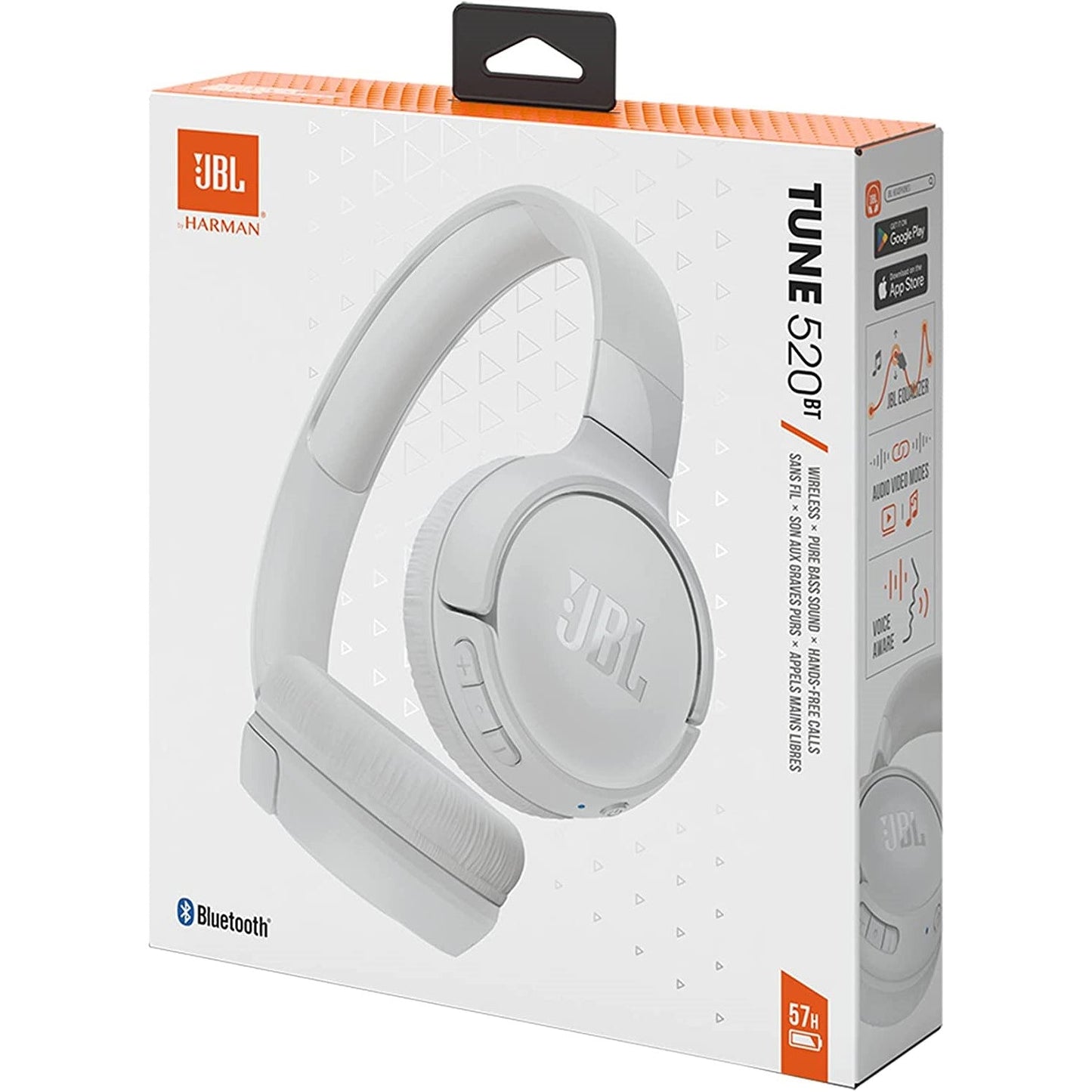 JBL Tune 520BT Wireless On-Ear Headphones – White - Headphone