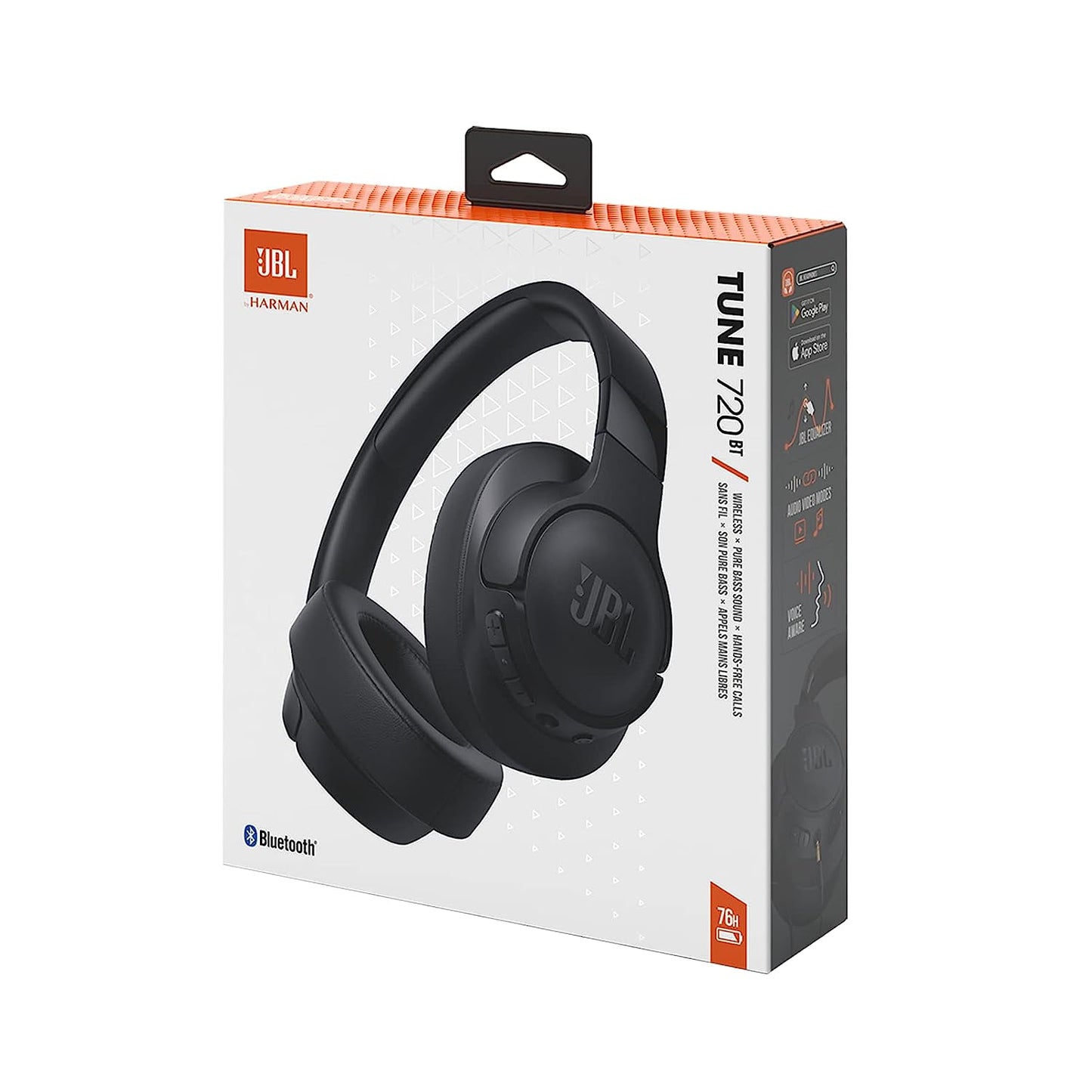 JBL Tune 720BT Wireless On-Ear Headphones – Black - Headphone