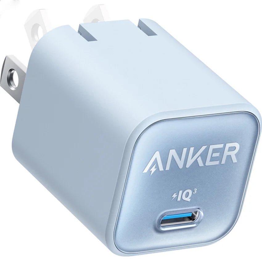 Anker USB C GaN Charger 30W 511 (Nano 3) – Misty Blue