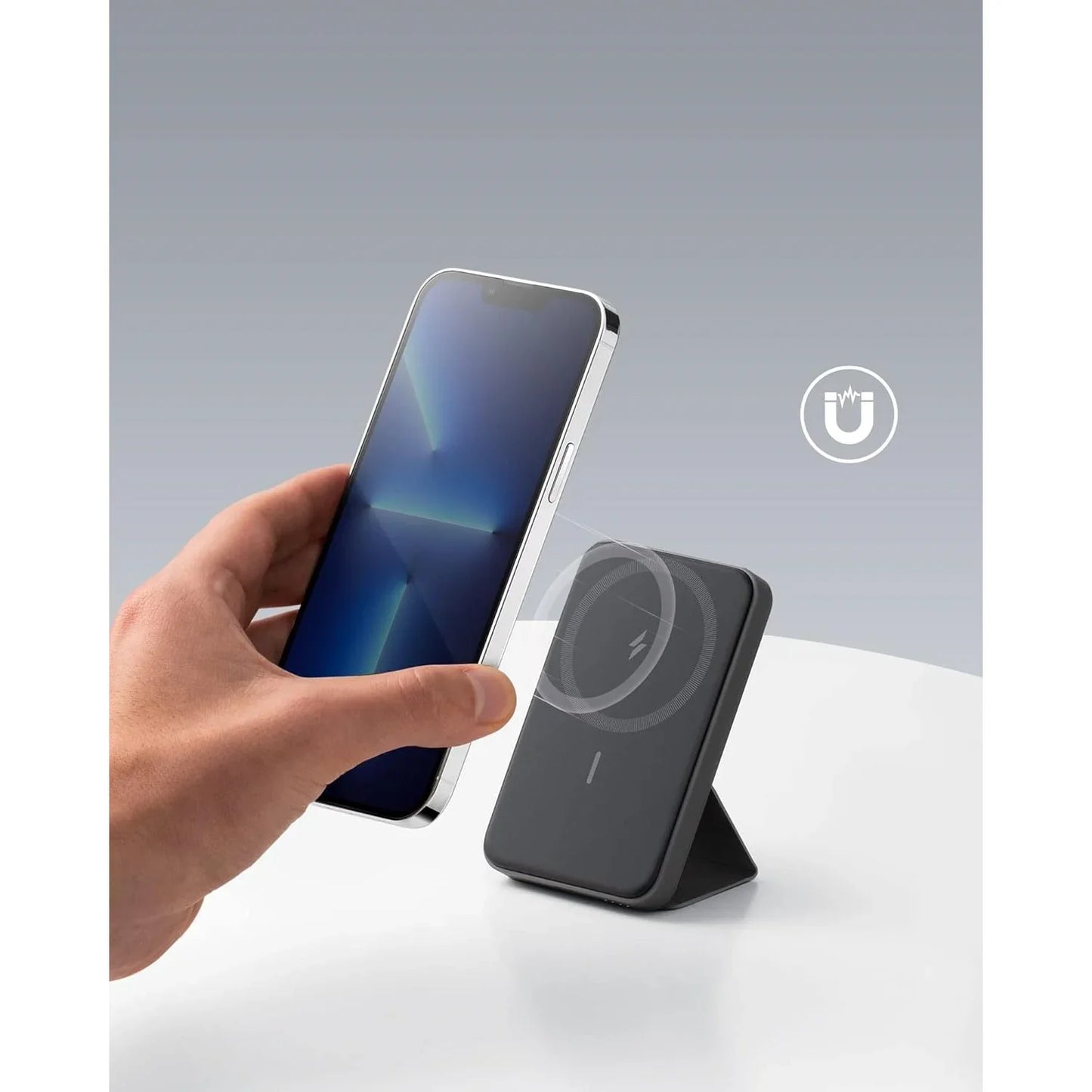 Anker Magnetic Battery (MagGo) 5000mAh Foldable Wireless Portable Charger – Interstellar Gray - Power Bank