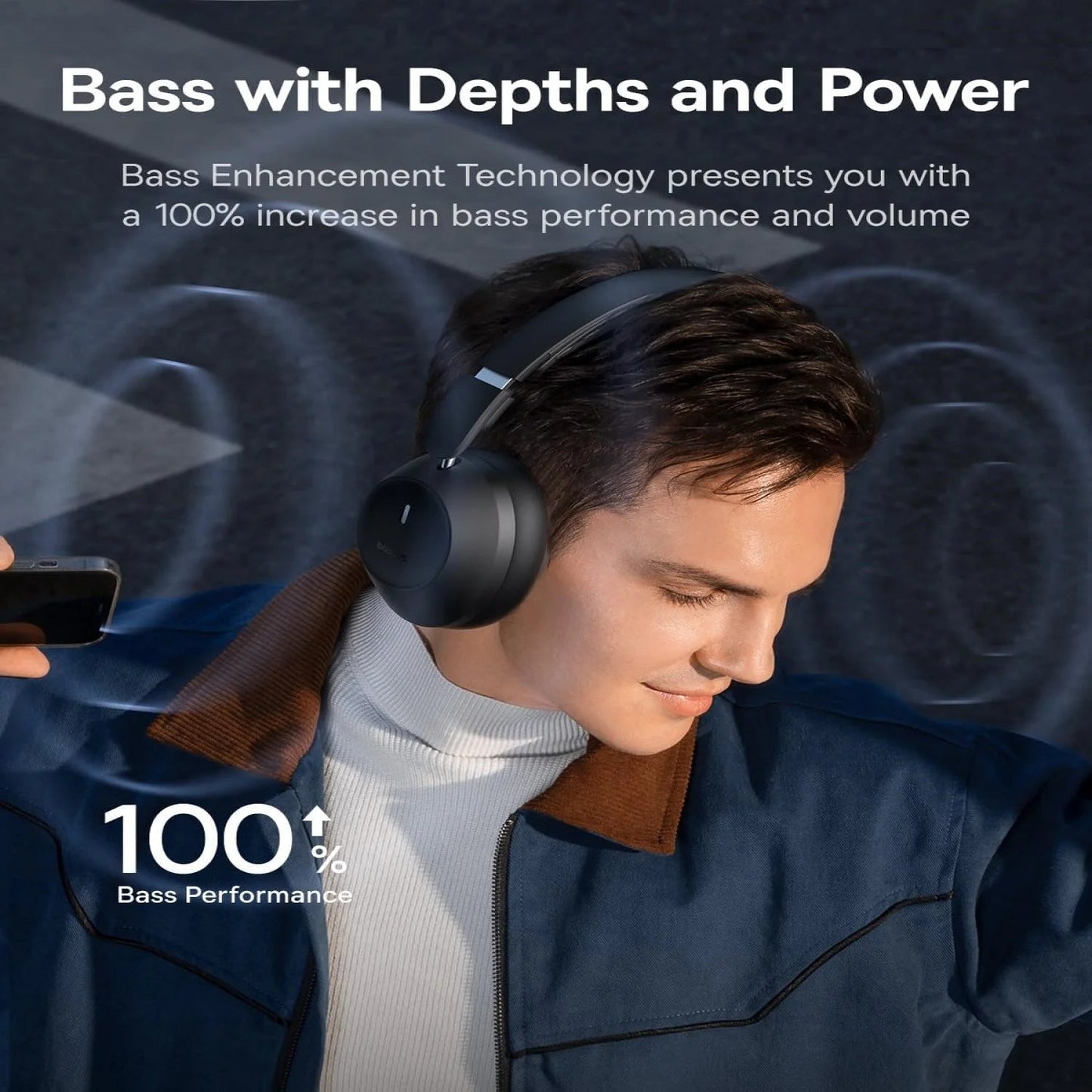 Baseus Bass 35 Max Bluetooth Wireless Headset – Black - Headphone