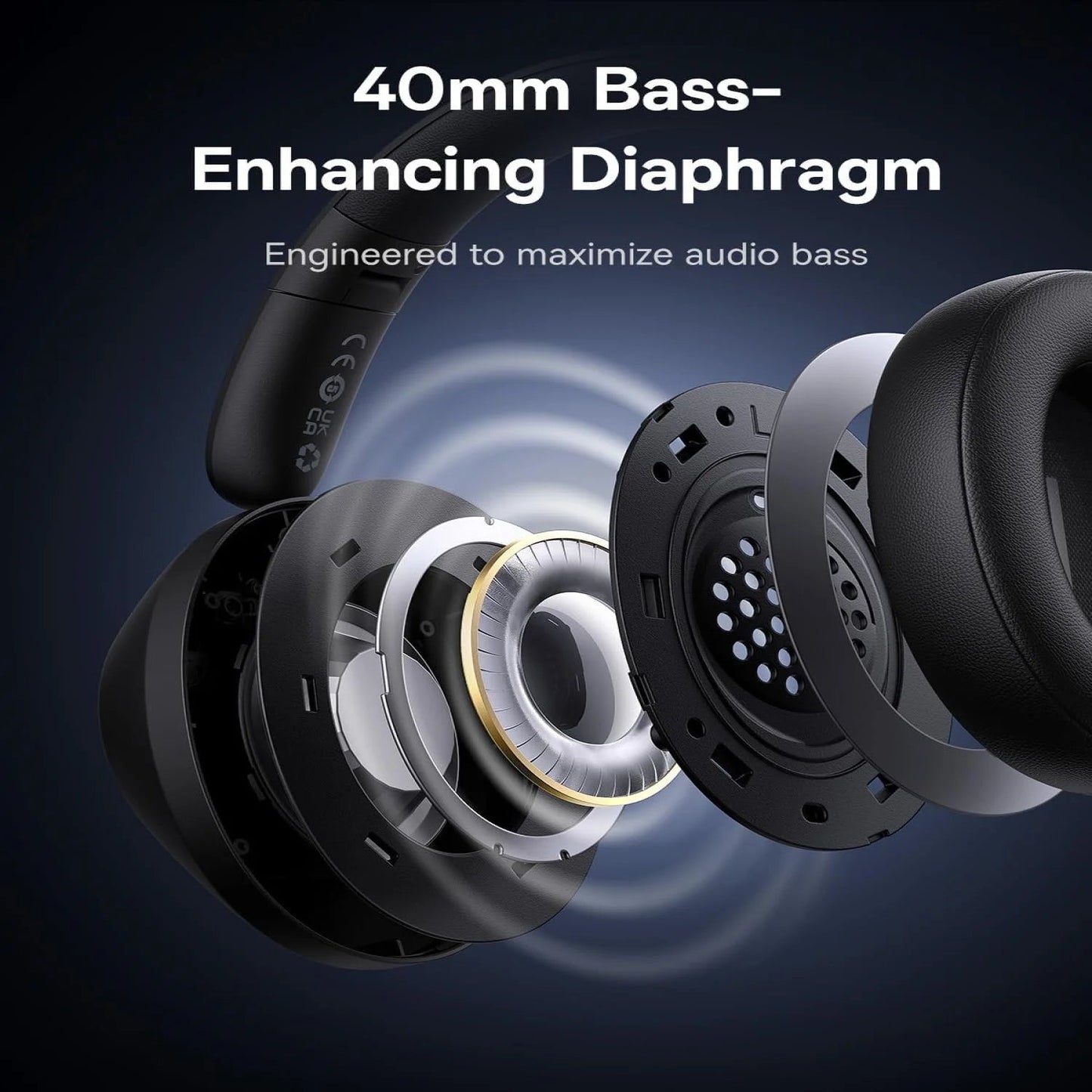 Baseus Bass 35 Max Bluetooth Wireless Headset – Black - Headphone
