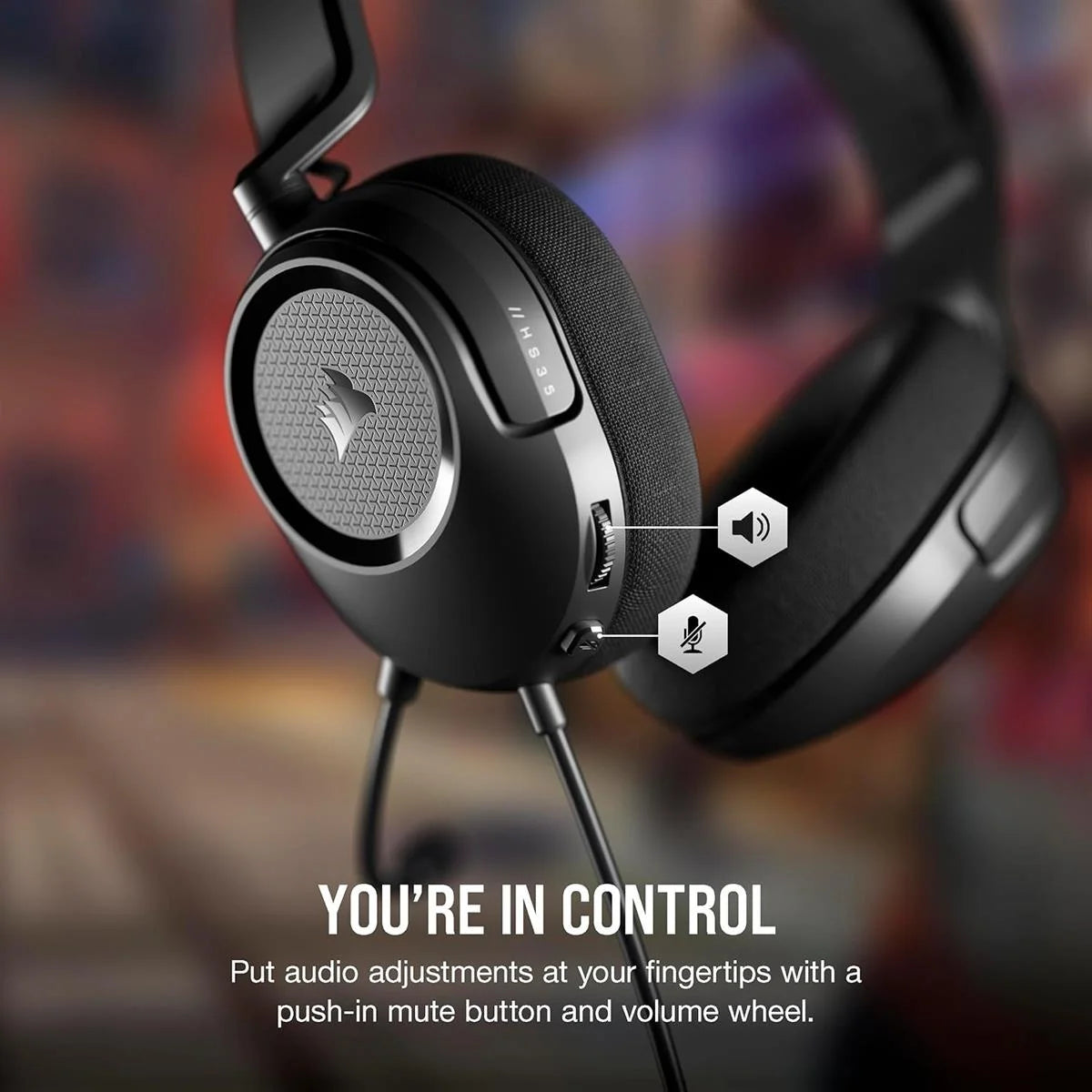 Corsair HS35 V2 Multiplatform Wired Gaming Headset – Carbon - Headphone