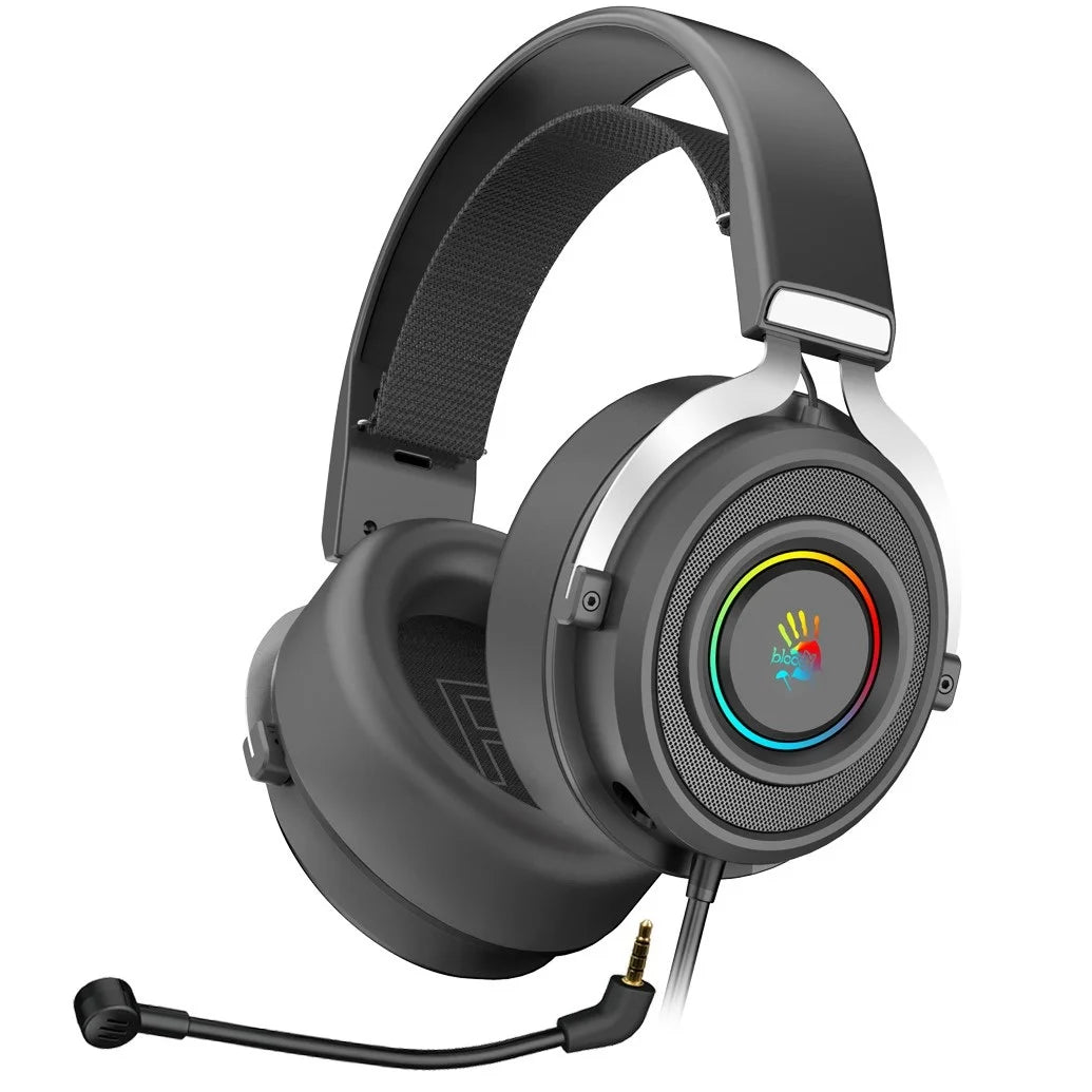 Bloody G535 Virtual 7.1 Surround Sound USB Gaming Headset – Black Silver - Headphone