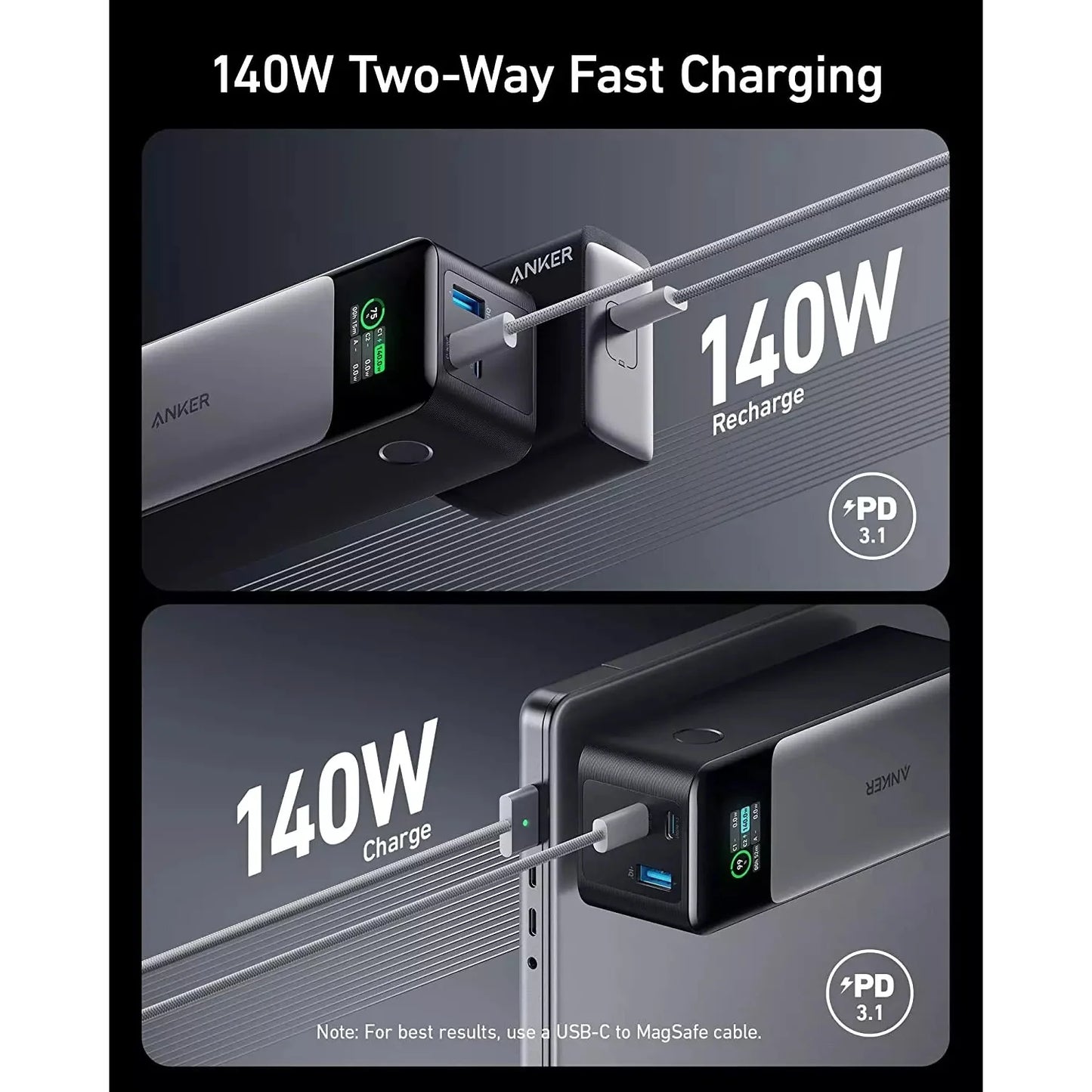 Anker 737 Power Bank 140W PowerCore 24K Laptop Charger