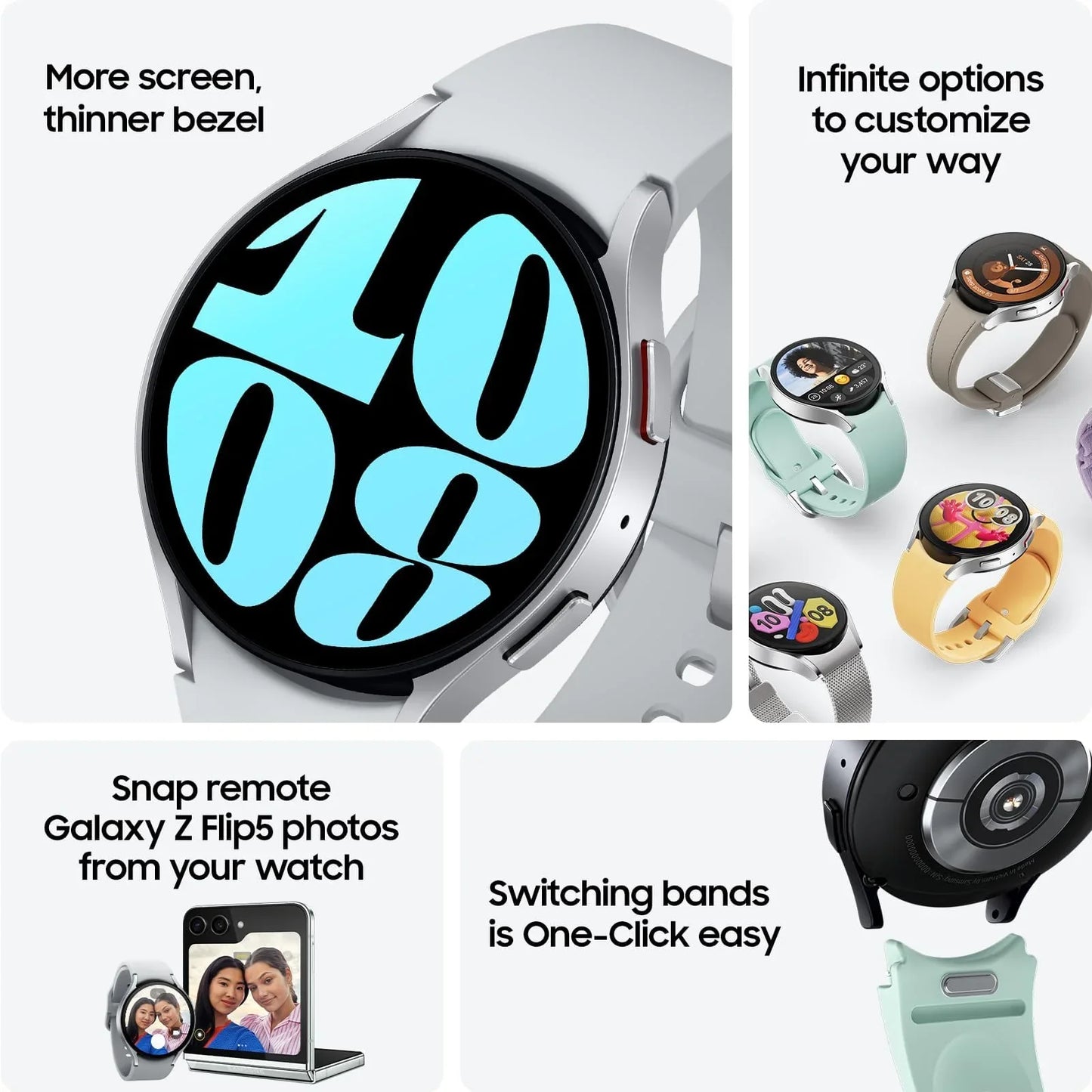 Samsung Galaxy Watch 6 44mm Bluetooth Smartwatch w/ Fitness Tracker Personalized HR Zones Advanced Sleep Coaching Heart