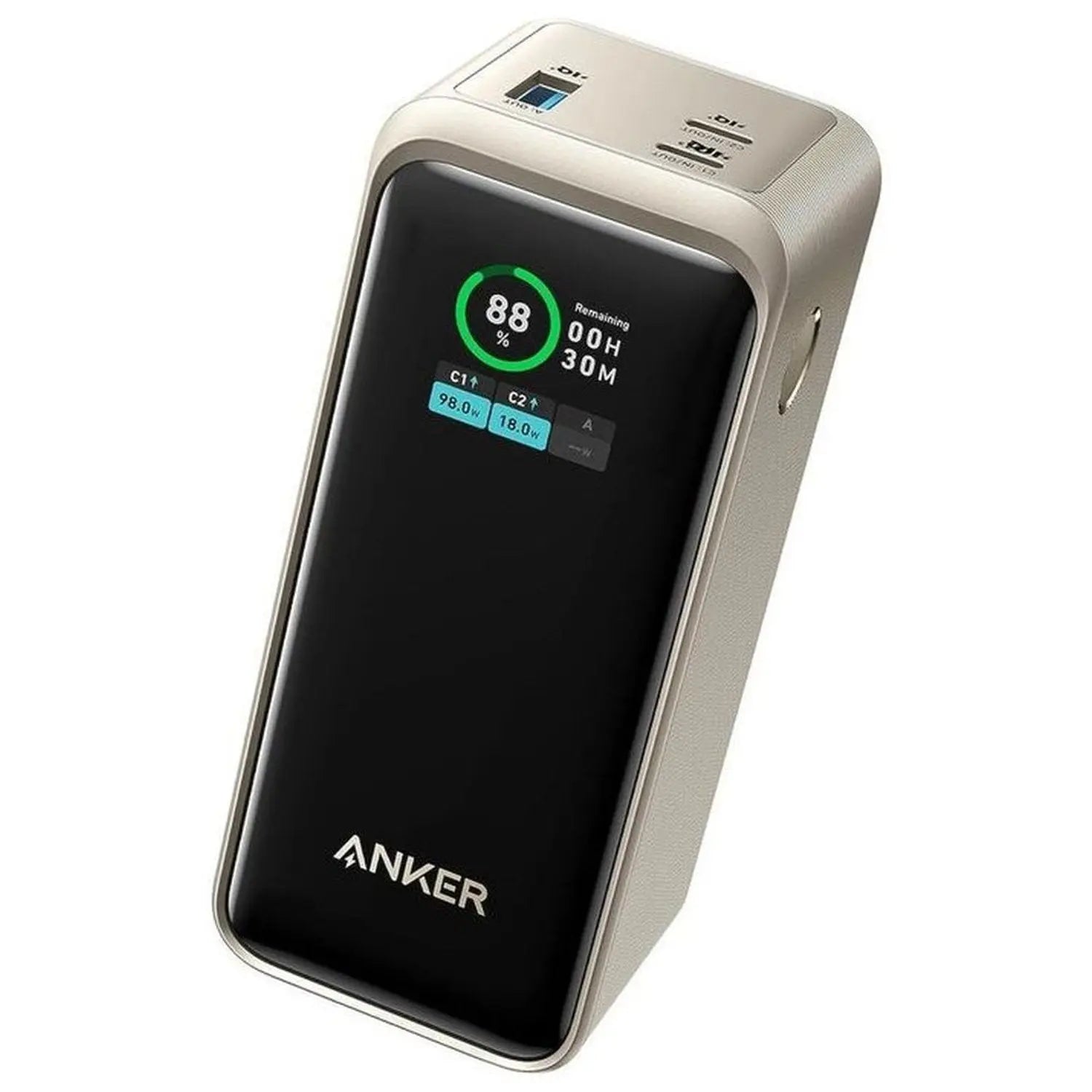 Anker Prime Power Bank 20,000mAh Portable Charger with 200W Output Smart Digital Display 2 USB-C and 1 USB-A Port (Gold)
