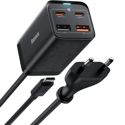Baseus GaN3 Pro Desktop Fast Charger 2C + 2U 65W EU With Xiaobai series fast charging Cable Type-C to 100W (20V/5A) 1m