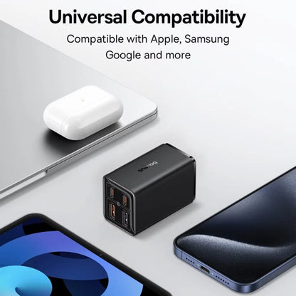 Baseus GaN6 Pro Fast Charger 2C + 2U 65W US with USB-C/USB-C Cable – Black