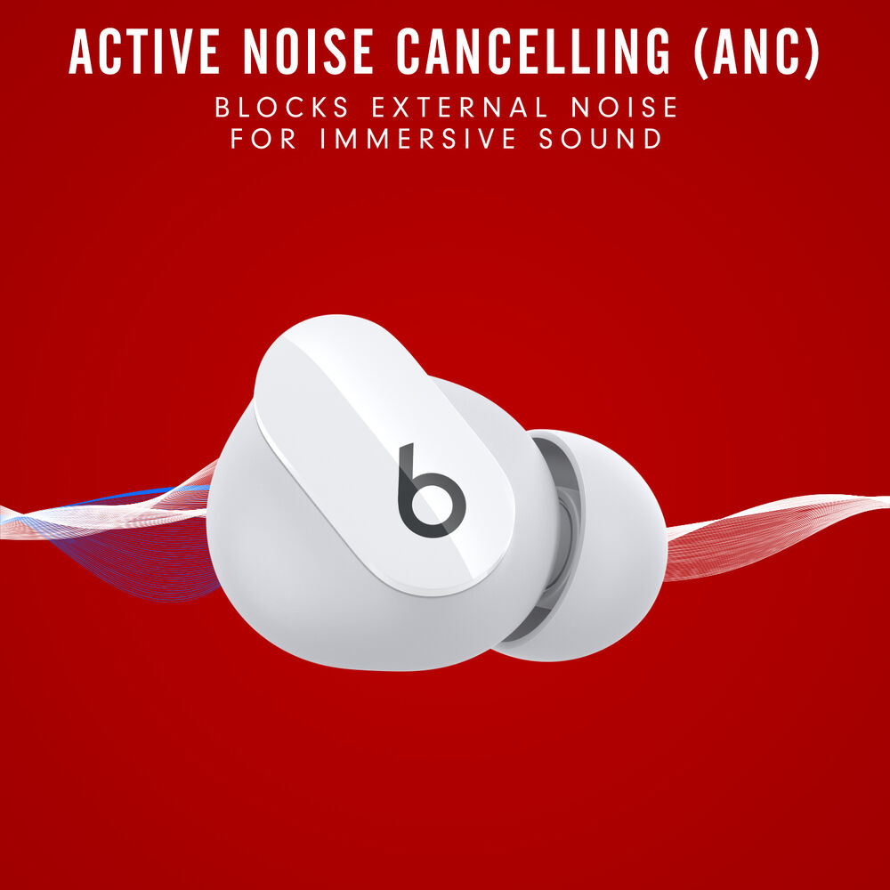 Beats Studio Buds Noise-Canceling True Wireless In-Ear Headphones (White) - Earphone