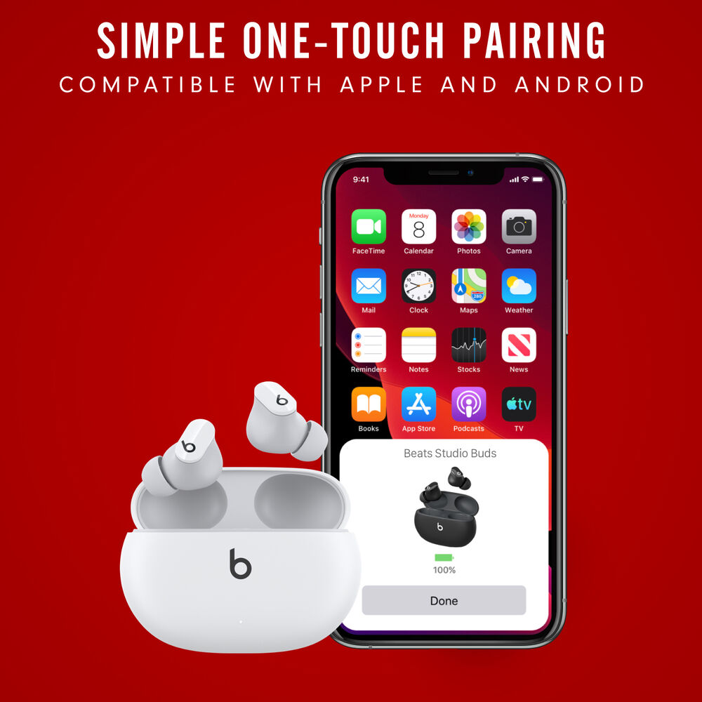 Beats Studio Buds Noise-Canceling True Wireless In-Ear Headphones (White) - Earphone