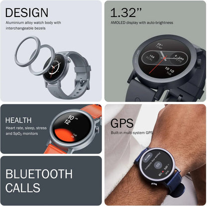 CMF by Nothing Watch Pro 2 Smartwatch with 1.32” AMOLED Display, 11 Days Battery Life, Bluetooth Calls with AI Noise Reduction and Built-in Multi-System GPS – Ash Grey