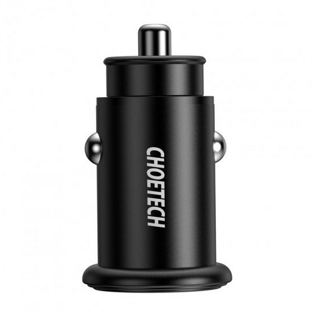 Choetech Dual USB QC 3.0 USB-A + PD 20W Type-C Fast Car Charger – Black (TC0006)