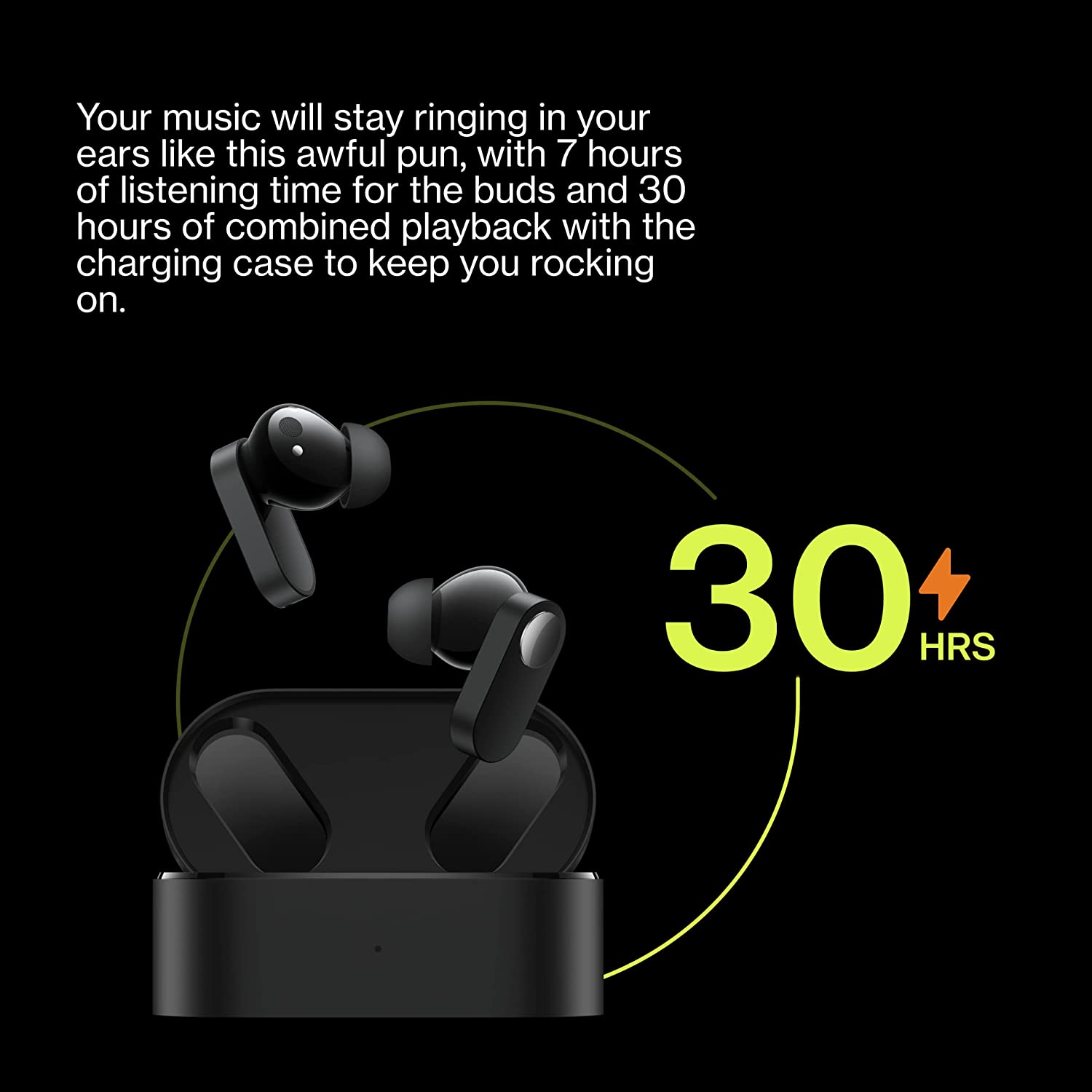 OnePlus Nord Buds In-Ear Truly Wireless Earbuds with Mic (Bluetooth 5.2 Water & Sweat Resistant) – Black Slate
