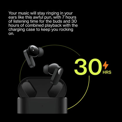 OnePlus Nord Buds In-Ear Truly Wireless Earbuds with Mic (Bluetooth 5.2 Water & Sweat Resistant) – Black Slate