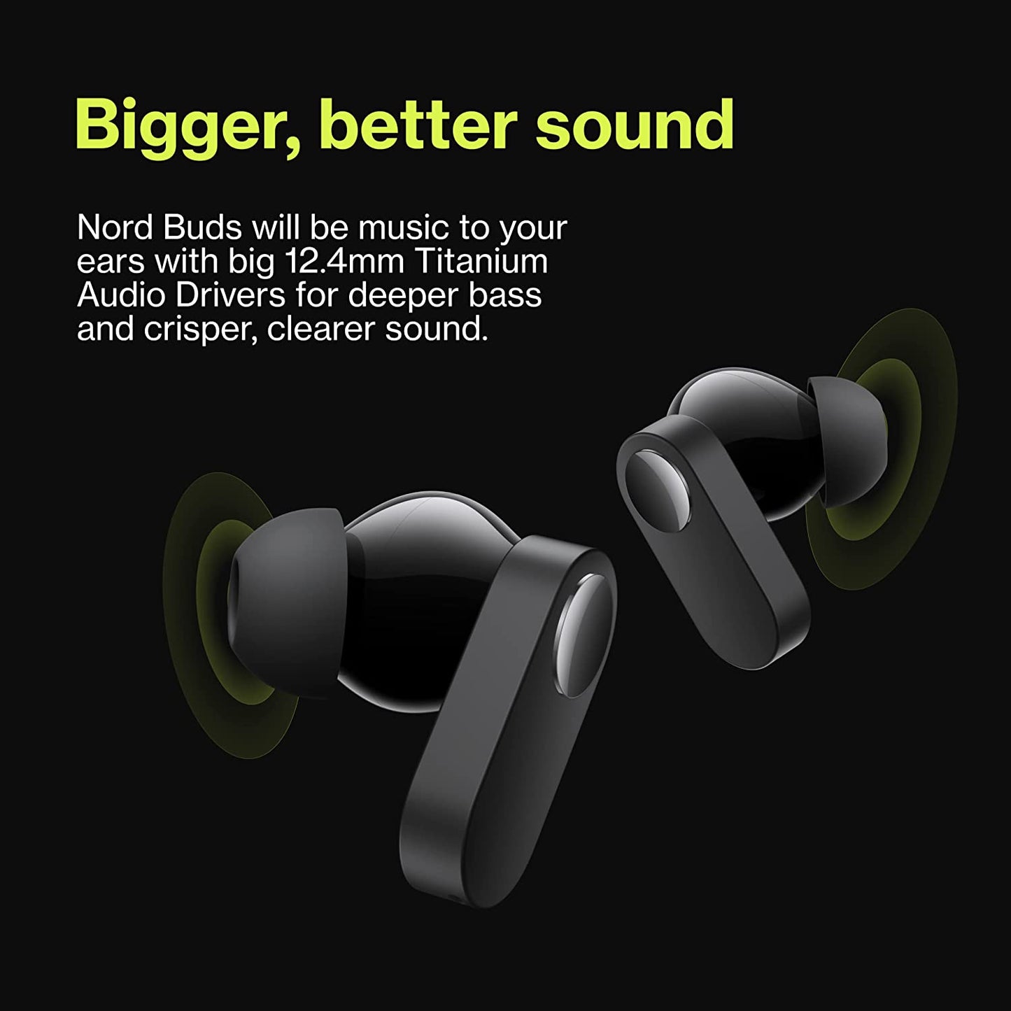 OnePlus Nord Buds In-Ear Truly Wireless Earbuds with Mic (Bluetooth 5.2 Water & Sweat Resistant) – Black Slate