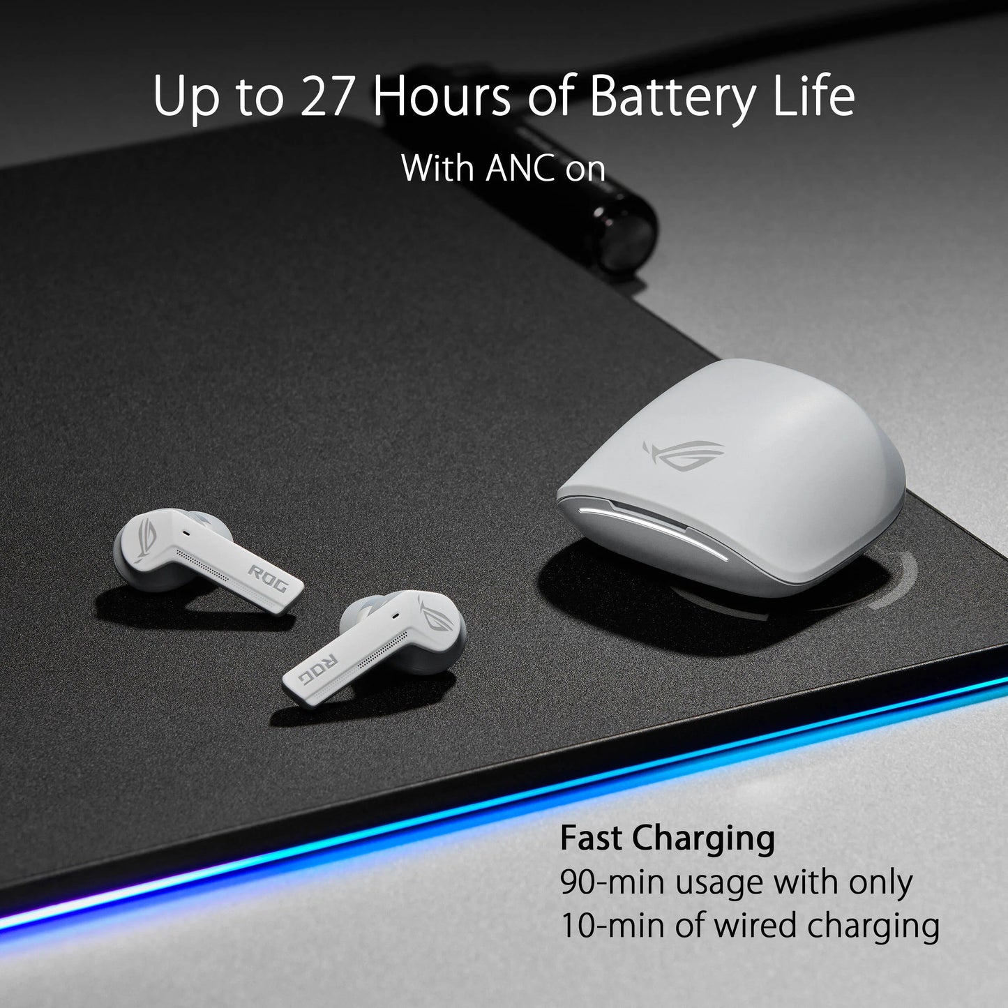 ASUS ROG Cetra True Wireless Gaming Earbuds (Moonlight White) - Earphone