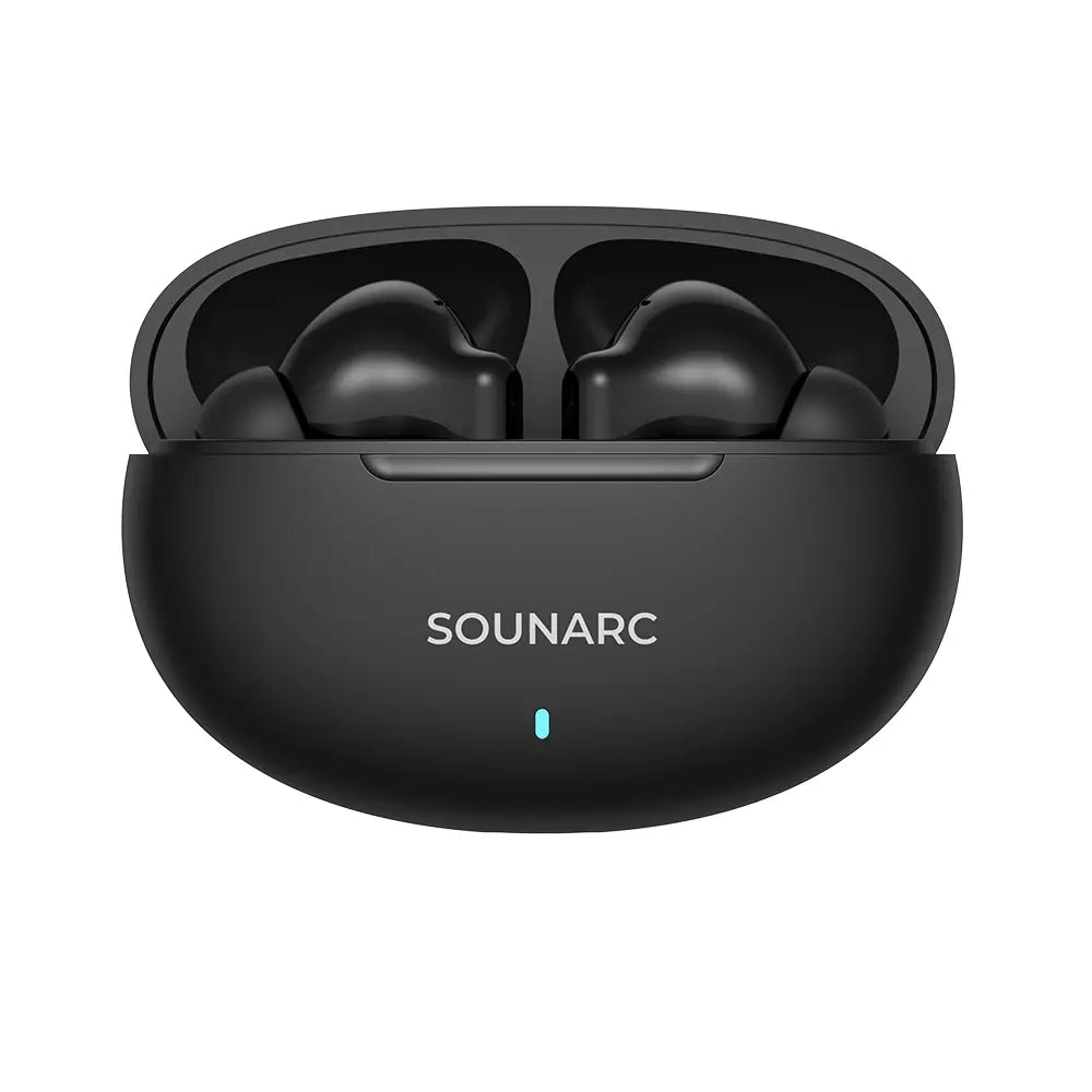 SOUNARC Q1 Earbuds Wireless Bluetooth Earphone, 28 Hours of Playtime, Ergonomic Fit, Shaking Bass. Clear Call, Touch Control – Black