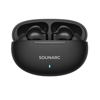 SOUNARC Q1 Earbuds Wireless Bluetooth Earphone, 28 Hours of Playtime, Ergonomic Fit, Shaking Bass. Clear Call, Touch Control – Black