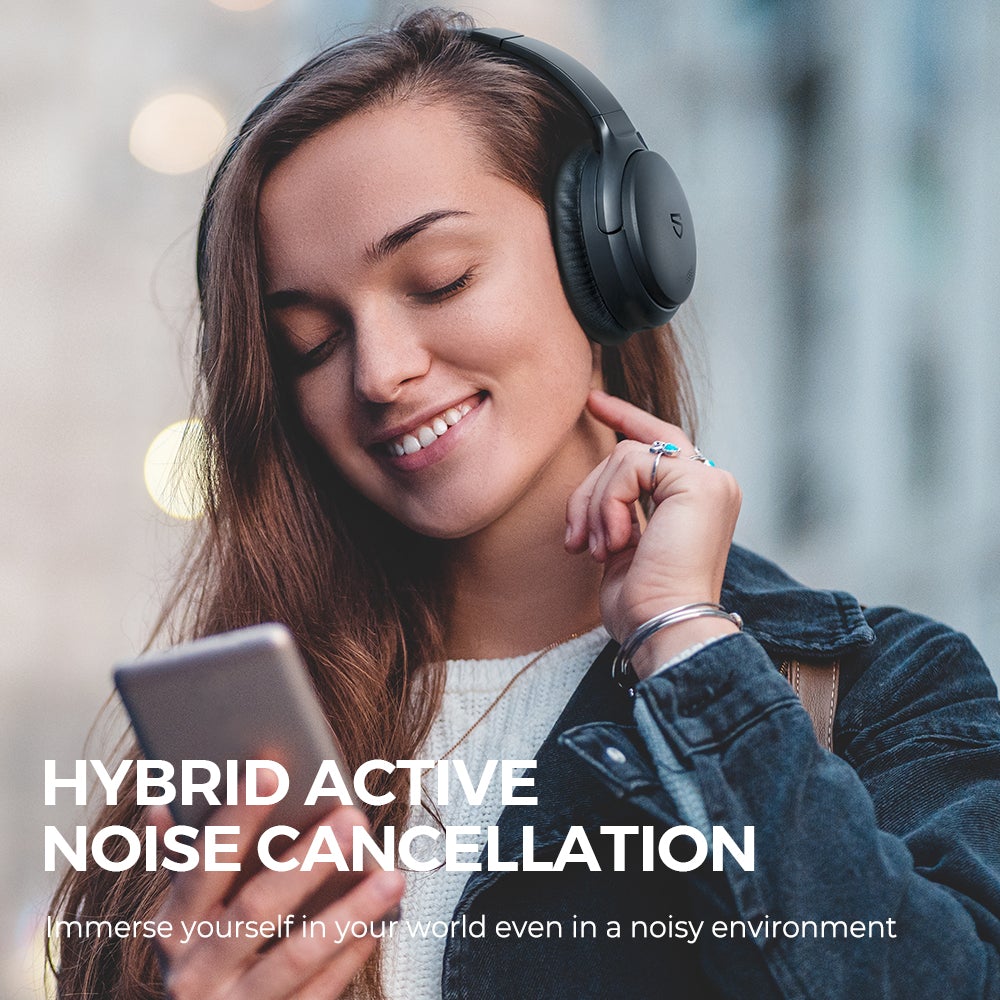 Soundpeats A6 Hybrid Active Noise Cancelling Wireless Headphone