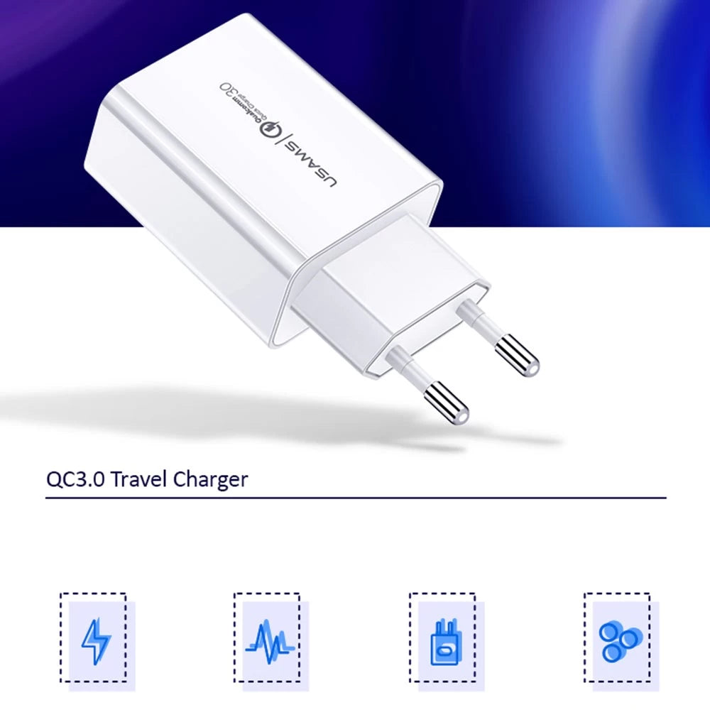 USAMS US-CC083 T22 Single USB QC3.0 Travel Charger (EU)