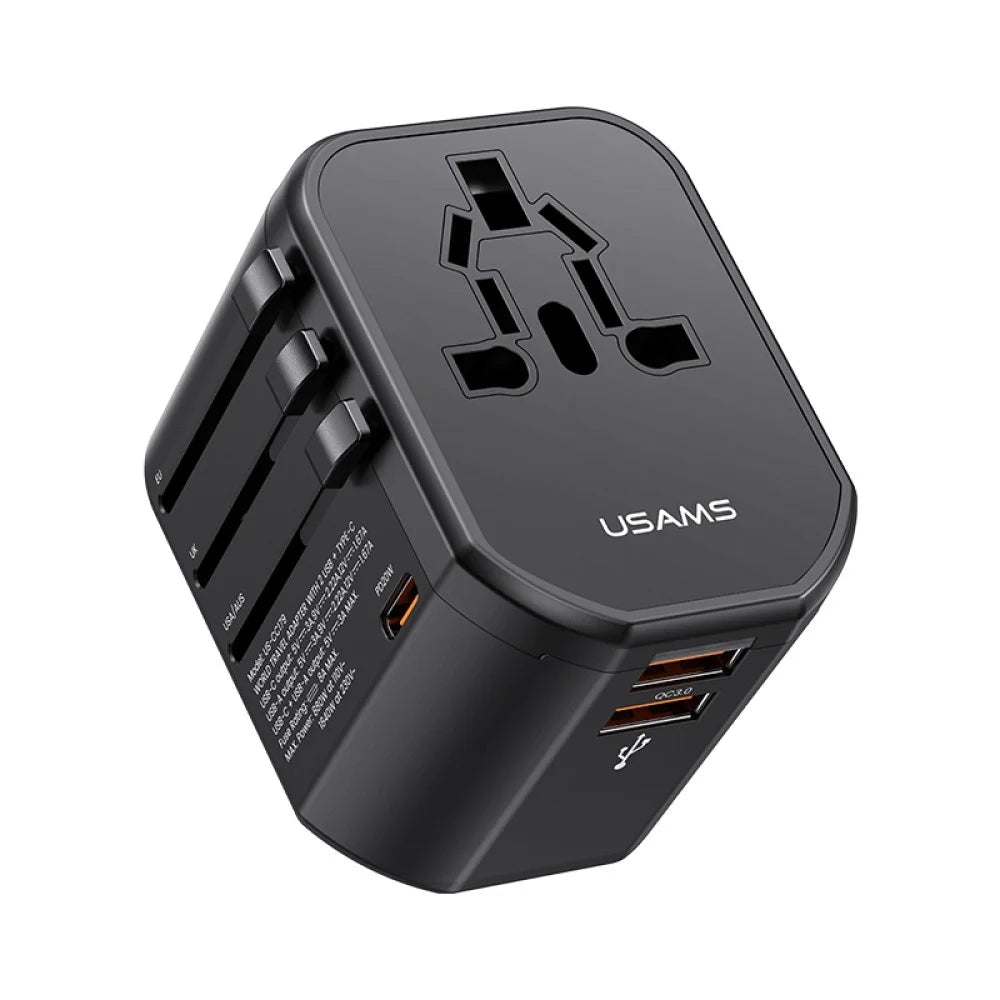 USAMS US-CC179 T59 20W Dual USB + Type-C Universal Travel Charger (US/AU/UK/EU)