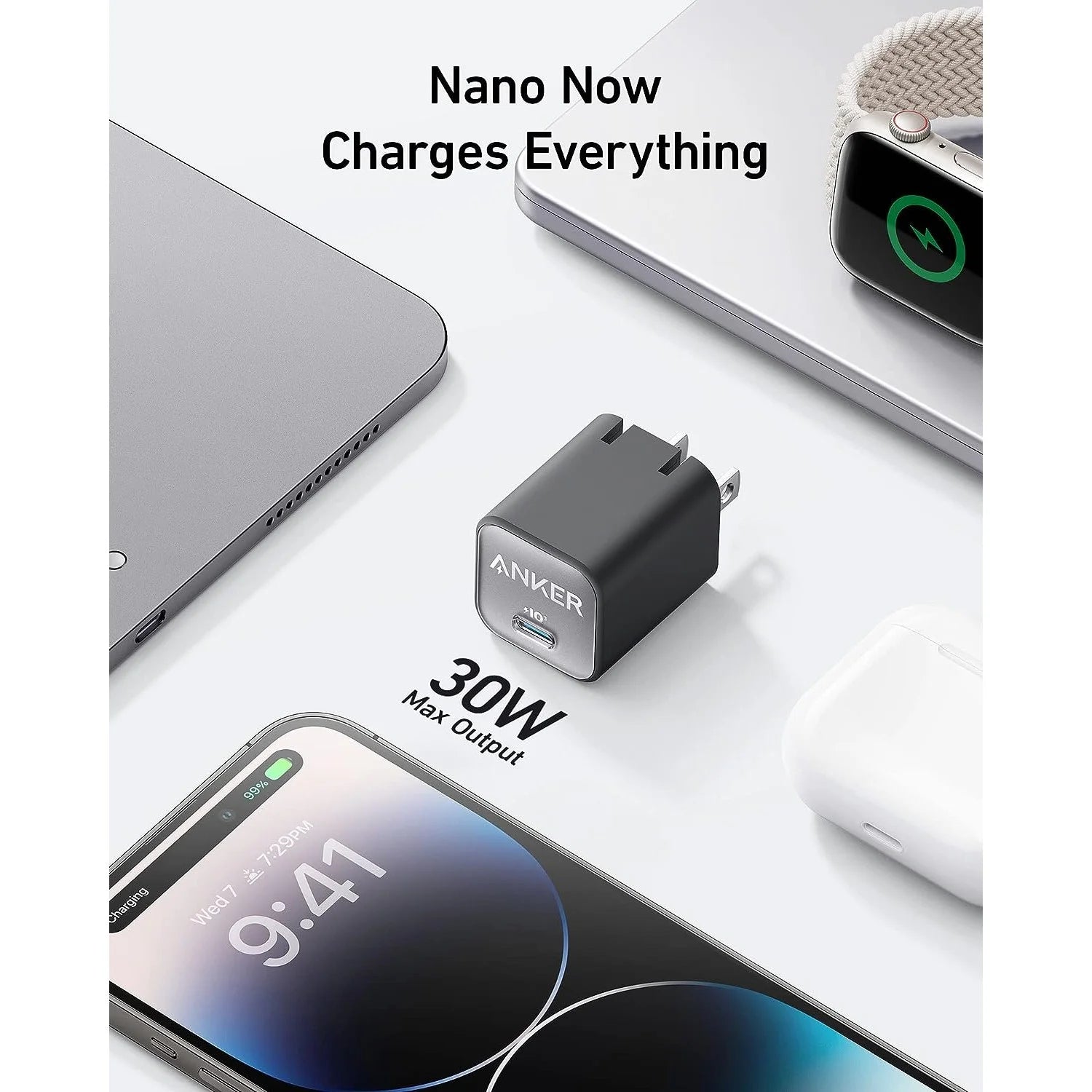 Anker USB C GaN Charger 30W 511 (Nano 3) – Misty Blue