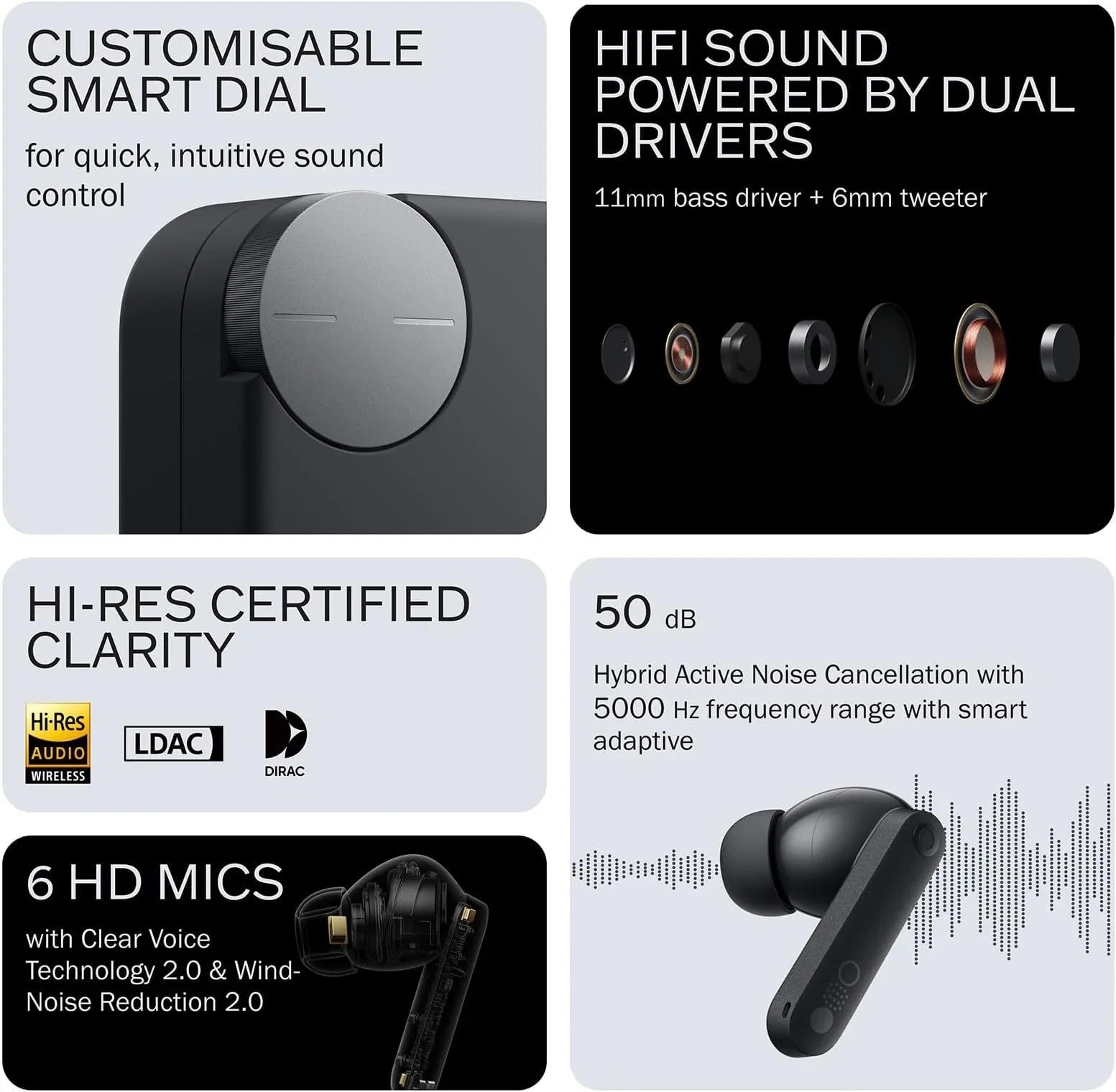 CMF by Nothing Buds Pro 2 Wireless Earbuds with ChatGPT Integration Hi-Res Audio LDAC 50 dB Hybrid Noise Cancelling