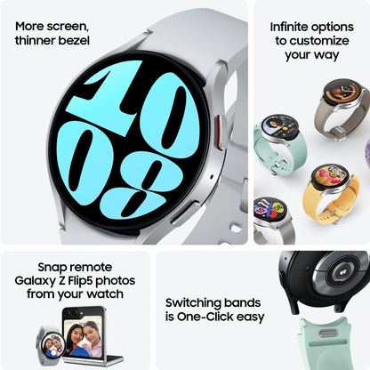 Samsung Galaxy Watch 6 44mm Bluetooth Smartwatch w/ Fitness Tracker Personalized HR Zones Advanced Sleep Coaching Heart