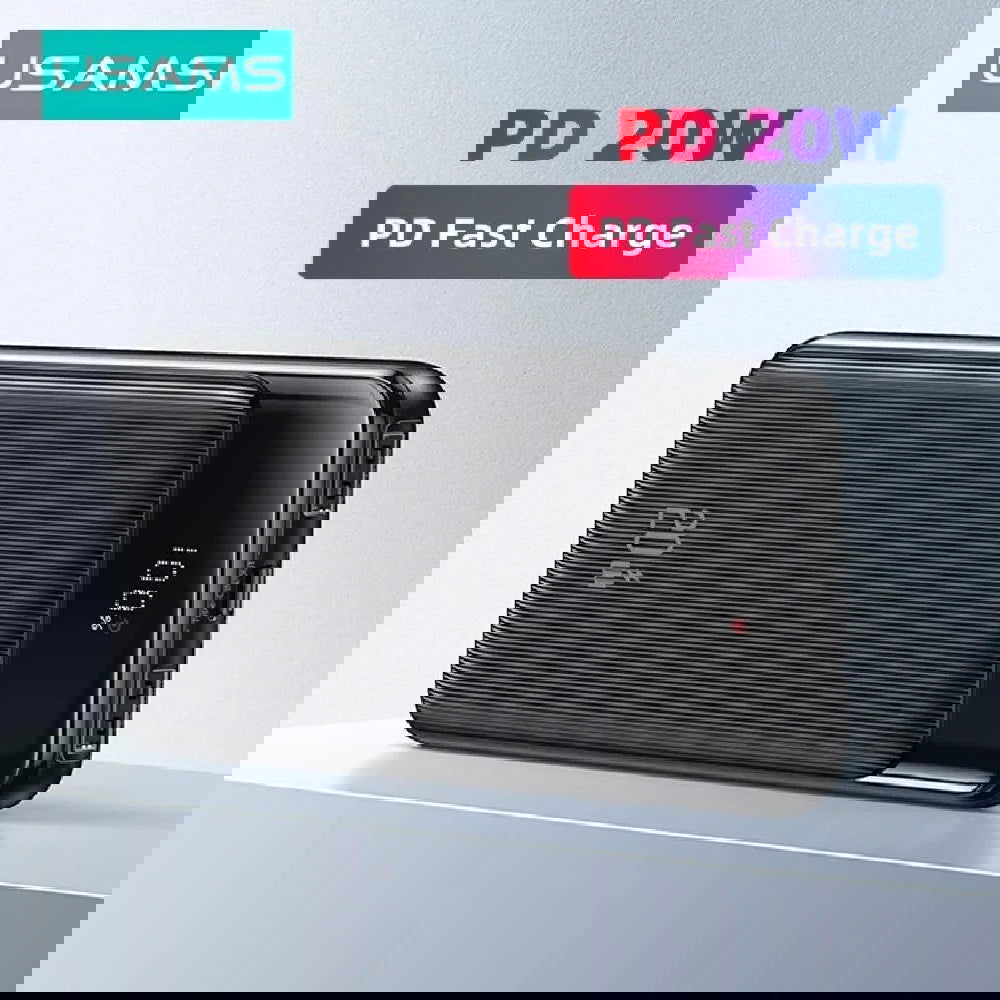 USAMS US-CD201 30000mAh 20W Digital Display Fast Charging Power Bank (Black) - Power Bank