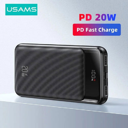 USAMS US-CD201 30000mAh 20W Digital Display Fast Charging Power Bank (Black) - Power Bank